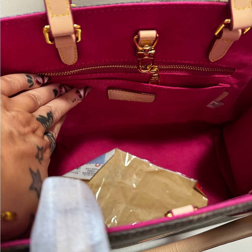 Source Unknown Brown Monogram Tote with Multicolo… - image 2